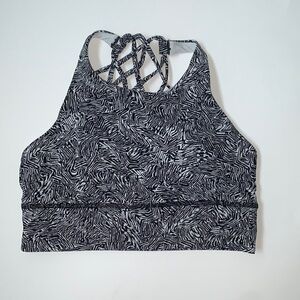 LULULEMON FREE TO BE HIGH NECK LONG LINE SPORTS BRA - SIZE 8